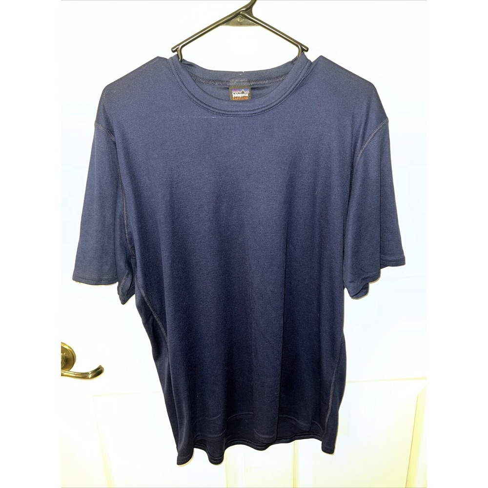 Patagonia Shirt Women's Large Navy Capilene Baselayer Lightweight Stretch Active